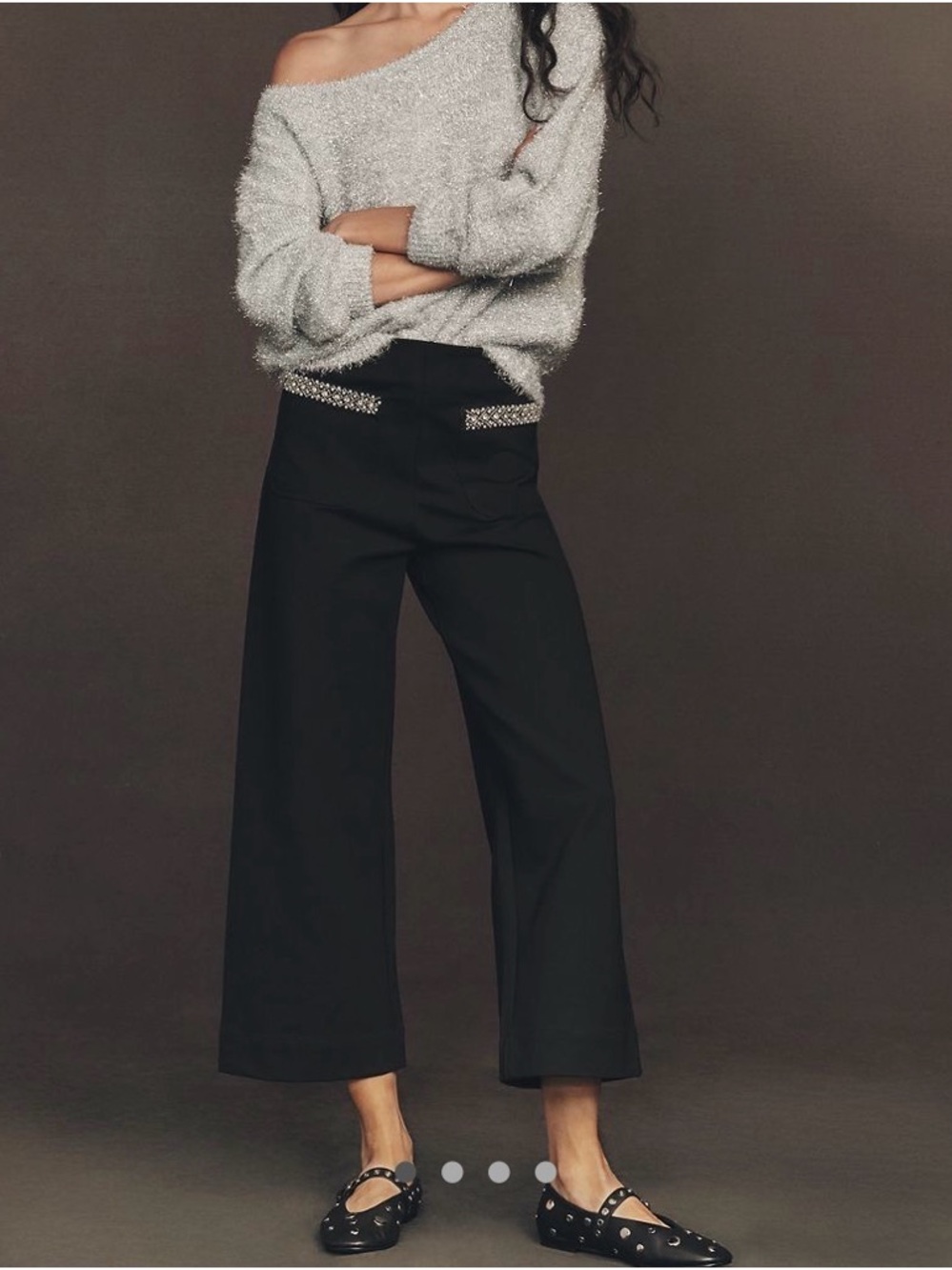 The Colette Crop Rhinestone Pocket Pants by Maeve